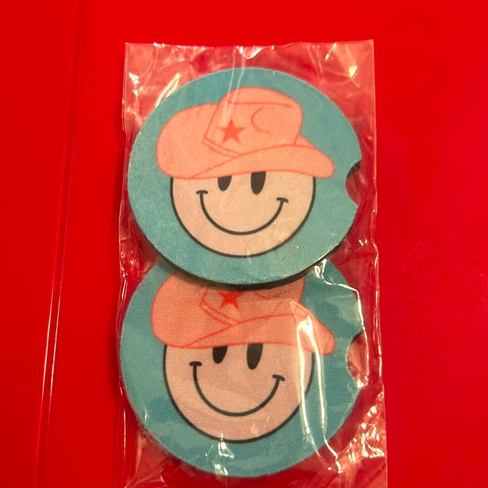 Cowboy smiley coasters